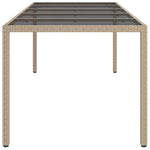 Hagebord 250X100X75 Cm Herdet Glass Og Polyrotting Beige