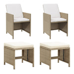 Hagestoler Med Krakker 2 Stk Polyrotting Beige