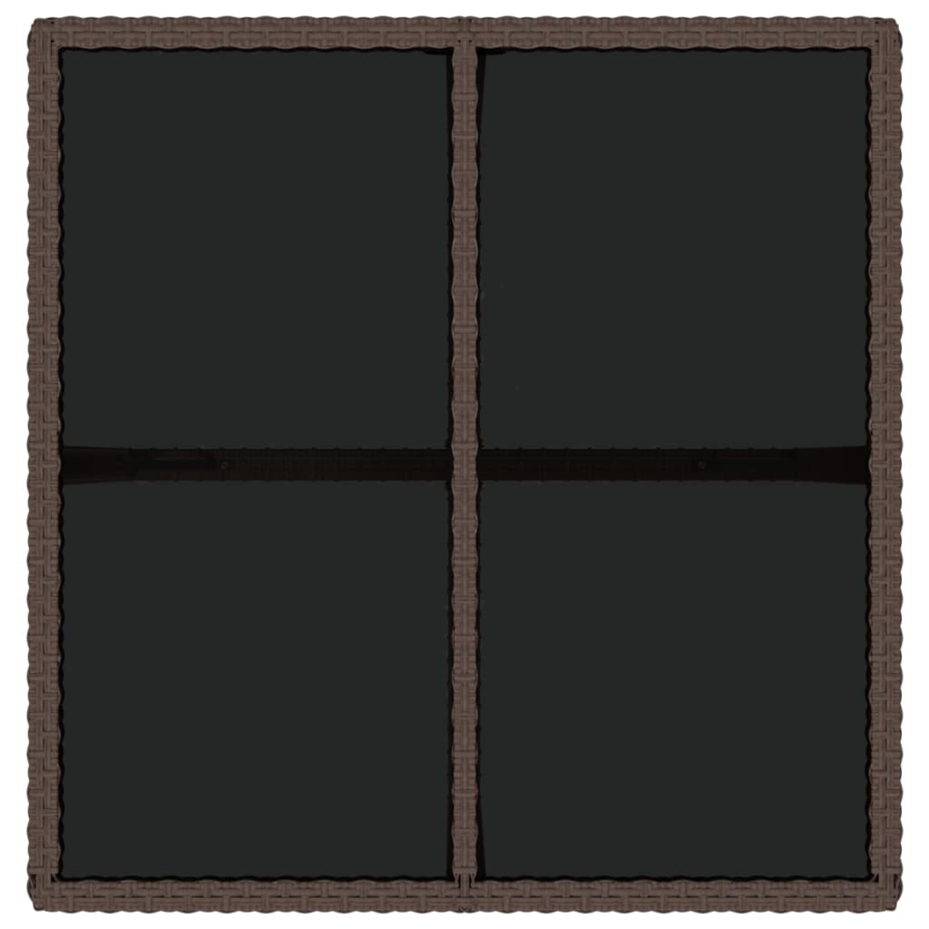 Hagebord Brun 109X107X74 Cm Polyrotting Og Glass