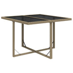 Hagebord Beige 109X107X74 Cm Polyrotting Og Glass