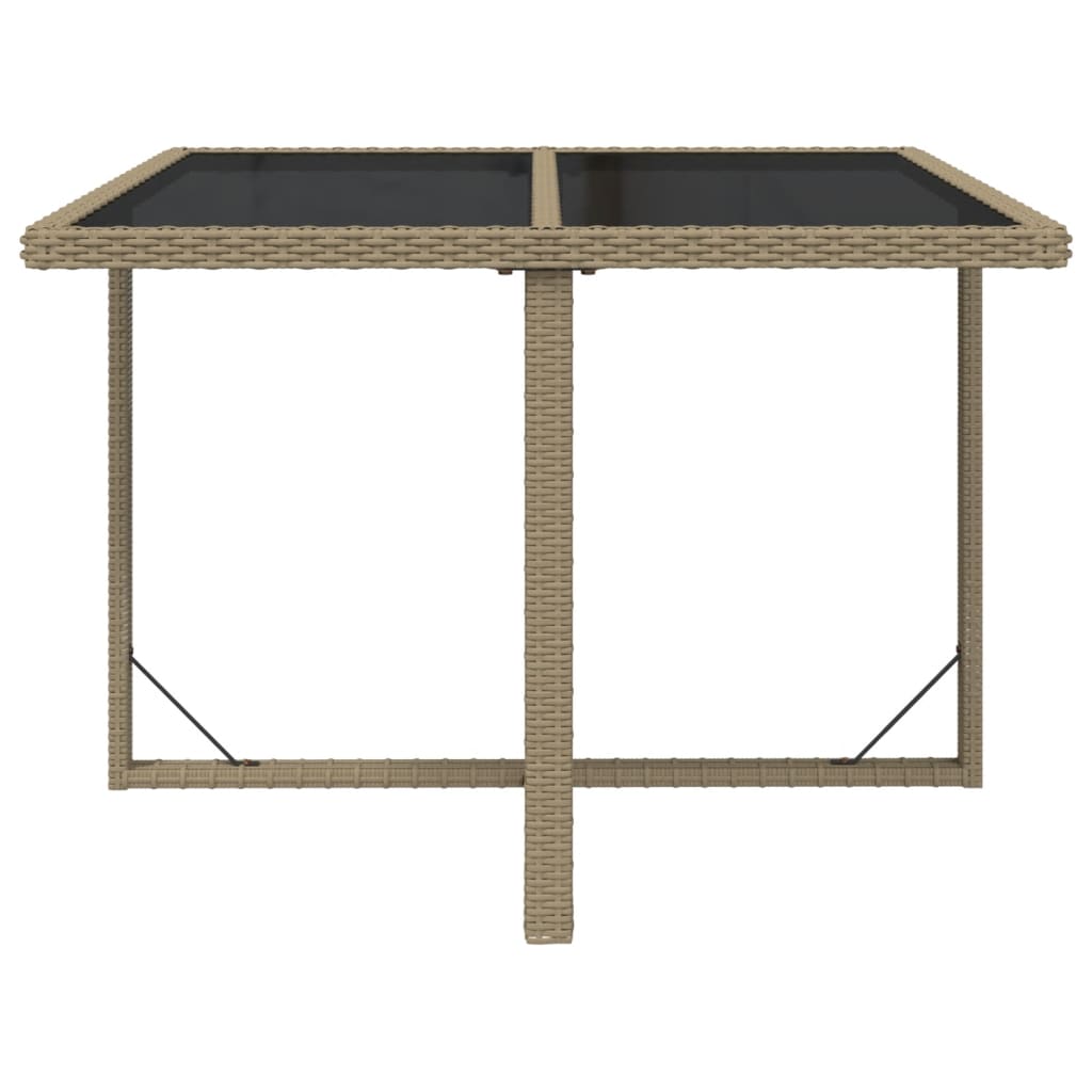 Hagebord Beige 109X107X74 Cm Polyrotting Og Glass