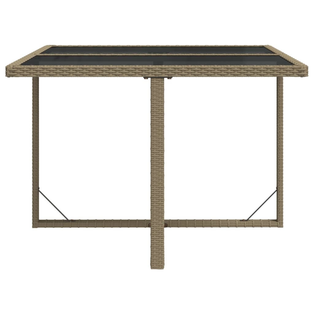 Hagebord Beige 109X107X74 Cm Polyrotting Og Glass