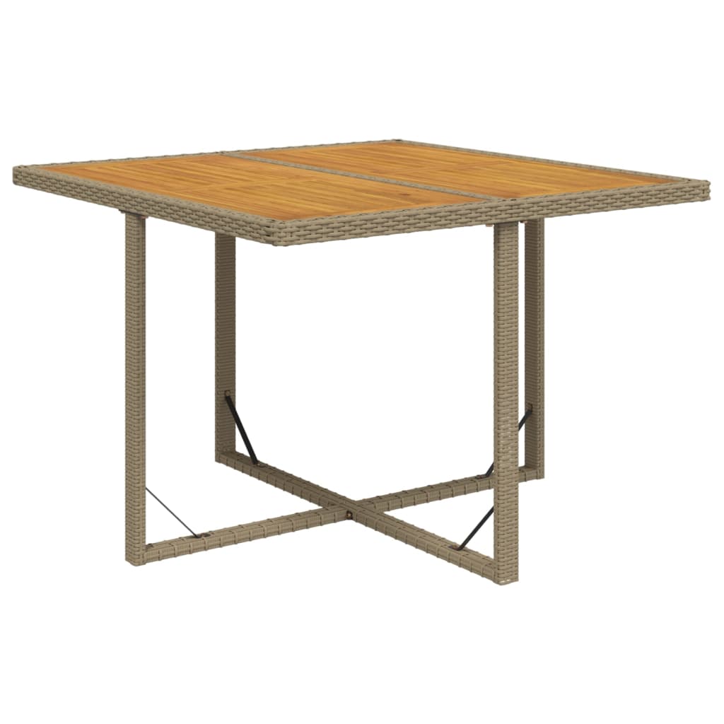 Hagebord Beige 109X107X74 Cm Polyrotting Og Heltre Akasie