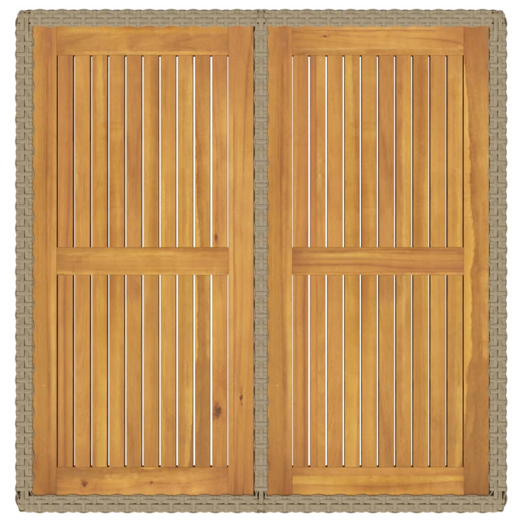 Hagebord Beige 109X107X74 Cm Polyrotting Og Heltre Akasie