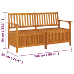 Oppbevaringsbenk 148 Cm Heltre Akasie