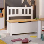 Oppbevaringsbenk For Barn Hvit Og Beige 60X30X55 Cm Mdf