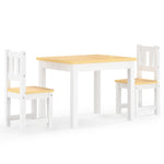 Bord- Og Stolsett For Barn 3 Deler Hvit Og Beige Mdf