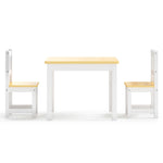 Bord- Og Stolsett For Barn 3 Deler Hvit Og Beige Mdf