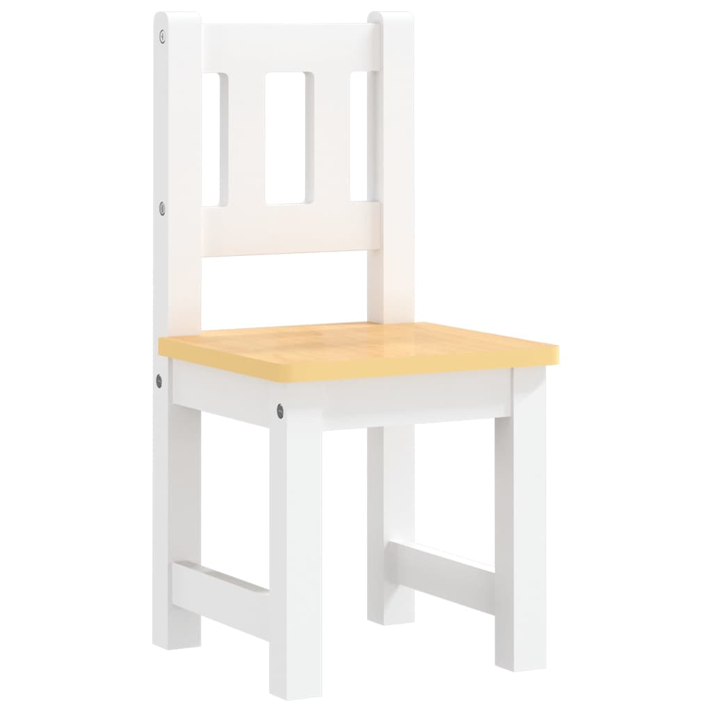 Bord- Og Stolsett For Barn 3 Deler Hvit Og Beige Mdf