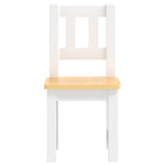 Bord- Og Stolsett For Barn 3 Deler Hvit Og Beige Mdf