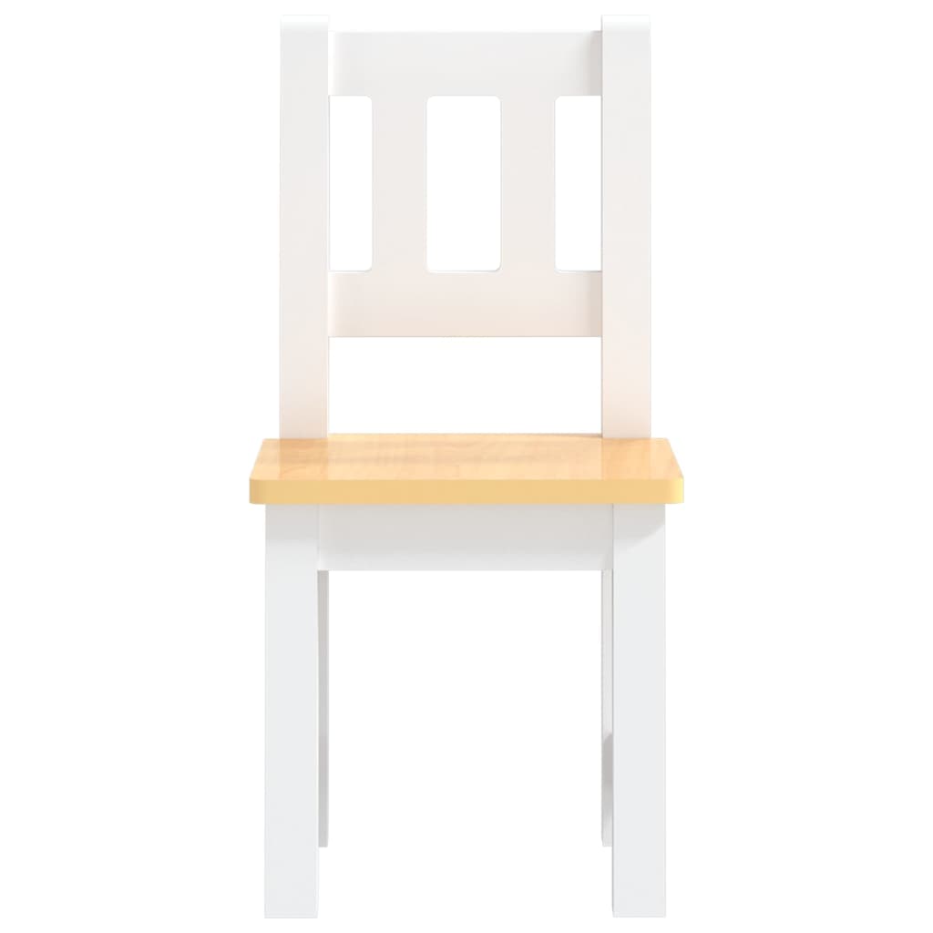 Bord- Og Stolsett For Barn 3 Deler Hvit Og Beige Mdf