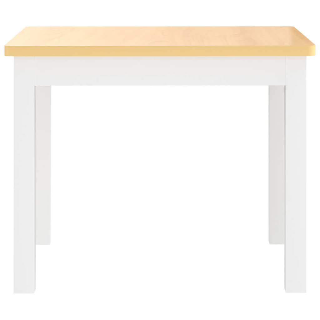 Bord- Og Stolsett For Barn 3 Deler Hvit Og Beige Mdf
