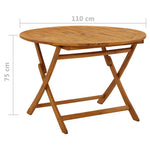 Sammenleggbart Hagebord 110 Cm Heltre Akasie