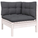 Hagesofa 2-Seters Med Puter Hvit Heltre Furu