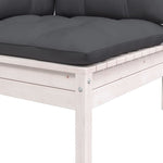 Hagesofa 2-Seters Med Puter Hvit Heltre Furu