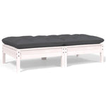 Hagesofa 2-Seters Med Puter Hvit Heltre Furu