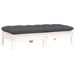 Hagesofa 2-Seters Med Puter Hvit Heltre Furu