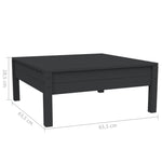 Hagesofagruppe Med Puter 3 Deler Svart Heltre Furu