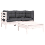 Hagesofagruppe Med Puter 3 Deler Hvit Heltre Furu