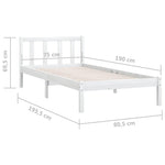 Sengeramme Hvit Heltre Furu 75X190 Cm Small Single