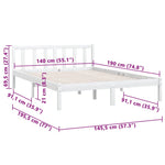 Sengeramme Heltre Furu 140X190 Cm Hvit
