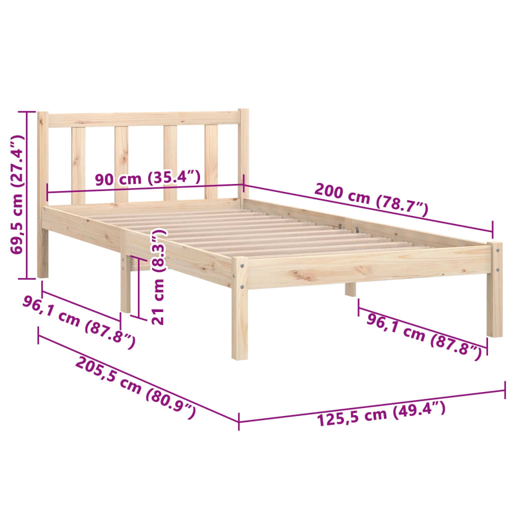 Sengeramme Heltre Furu 90X200 Cm