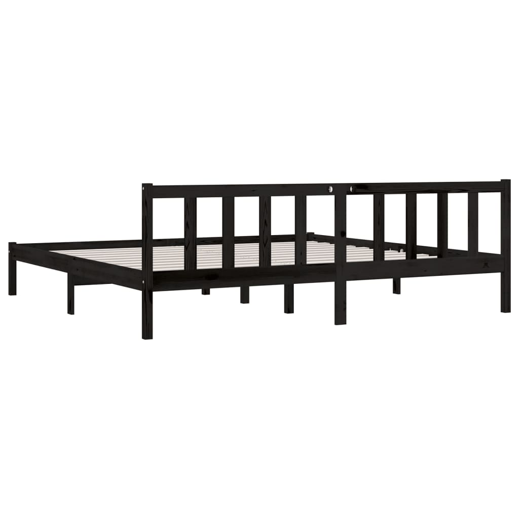 Sengeramme Svart Heltre Furu 200X200 Cm