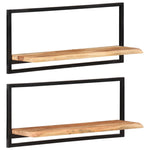 Vegghyller 2 Stk 80X25X35 Cm Heltre Akasie Og Stål