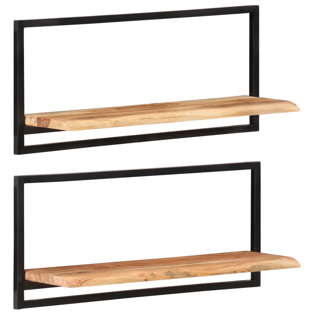 Vegghyller 2 Stk 80X25X35 Cm Heltre Akasie Og Stål