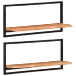 Vegghyller 2 Stk 80X25X35 Cm Heltre Akasie Og Stål