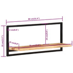Vegghyller 2 Stk 80X25X35 Cm Heltre Akasie Og Stål