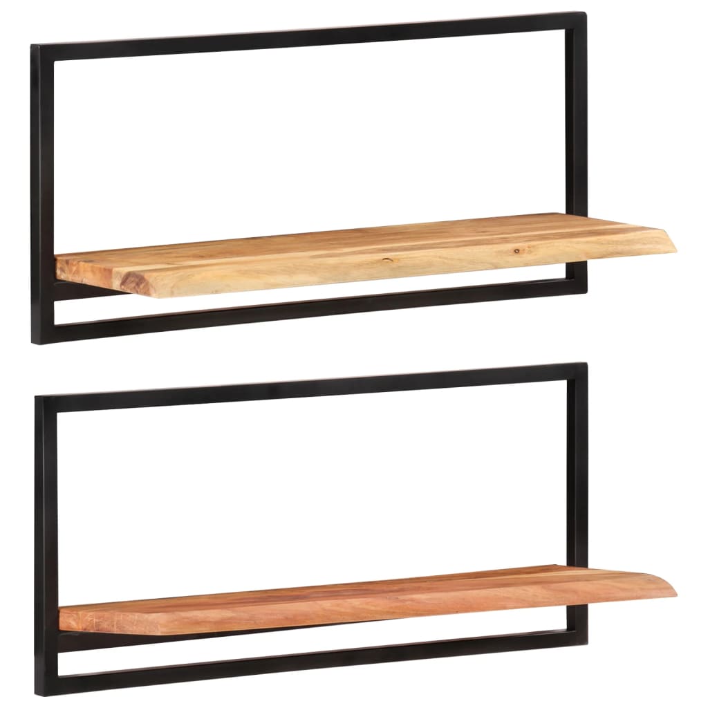Vegghyller 2 Stk 80X25X35 Cm Heltre Akasie Og Stål