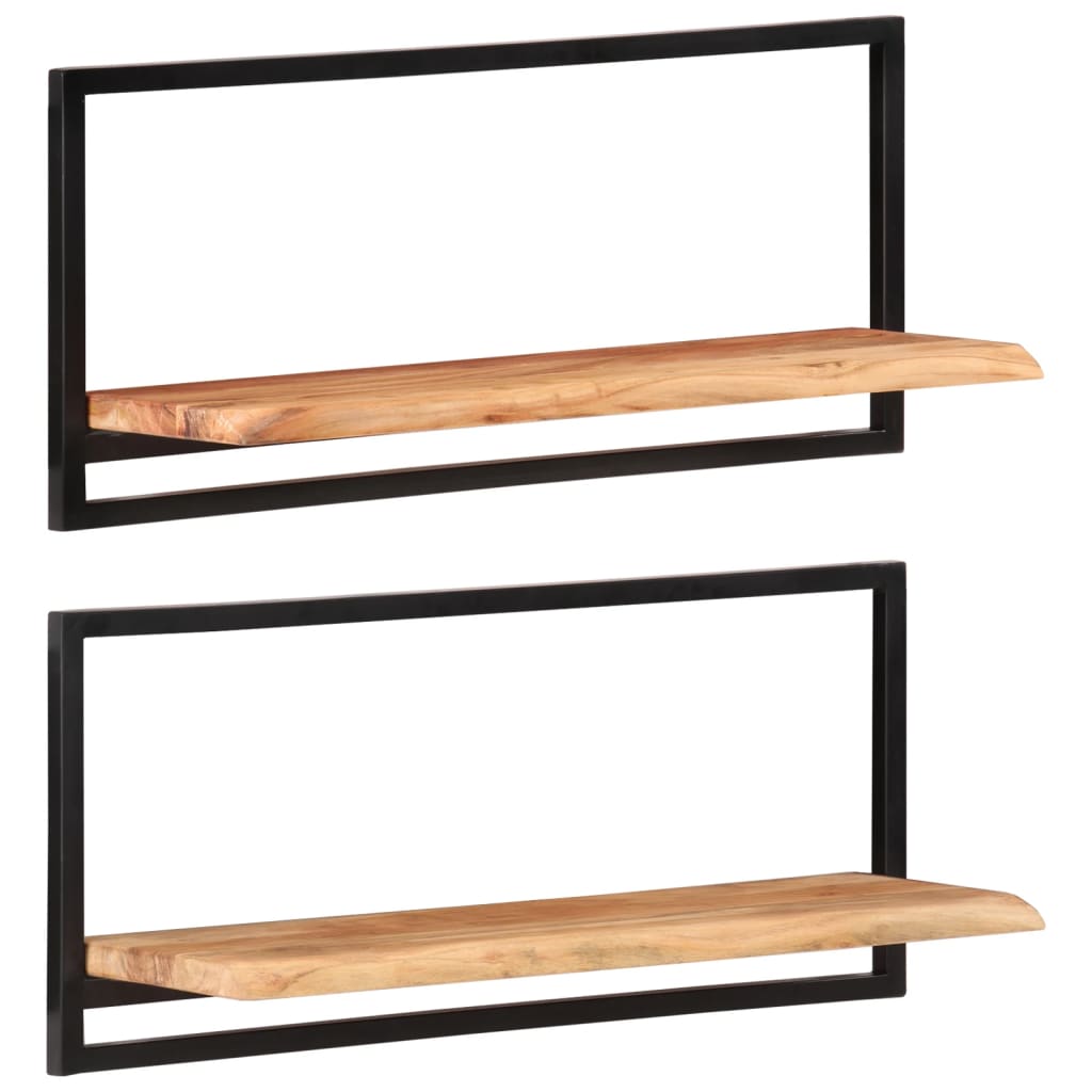 Vegghyller 2 Stk 80X25X35 Cm Heltre Akasie Og Stål