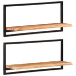 Vegghyller 2 Stk 80X25X35 Cm Heltre Akasie Og Stål