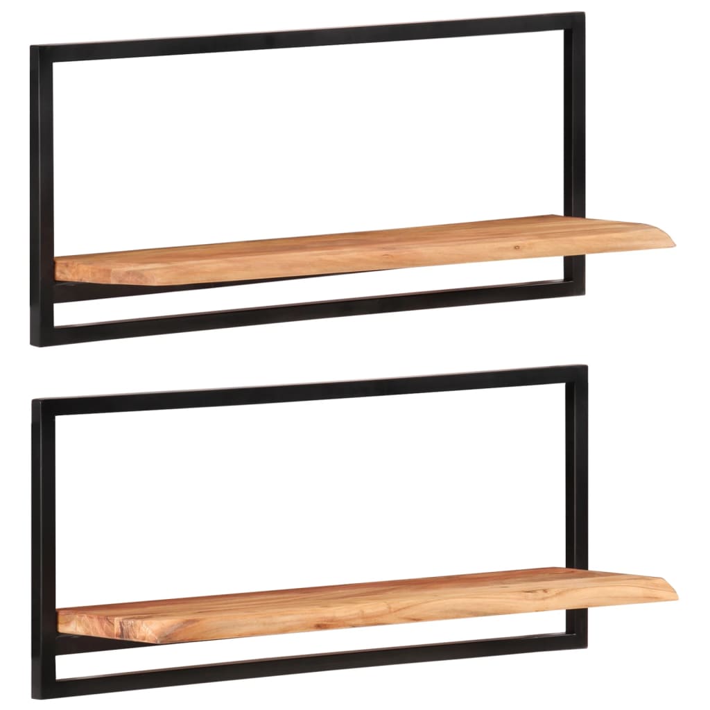 Vegghyller 2 Stk 80X25X35 Cm Heltre Akasie Og Stål