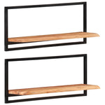 Vegghyller 2 Stk 80X25X35 Cm Heltre Akasie Og Stål