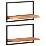 Vegghyller 2 Stk 60X25X35 Cm Heltre Akasie Og Stål