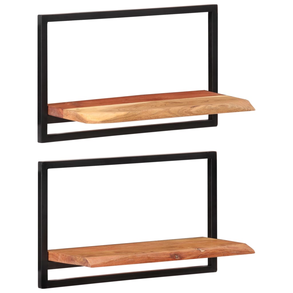 Vegghyller 2 Stk 60X25X35 Cm Heltre Akasie Og Stål