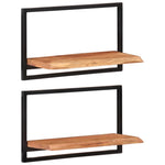 Vegghyller 2 Stk 60X25X35 Cm Heltre Akasie Og Stål