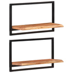Vegghyller 2 Stk 60X25X35 Cm Heltre Akasie Og Stål