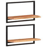 Vegghyller 2 Stk 60X25X35 Cm Heltre Akasie Og Stål
