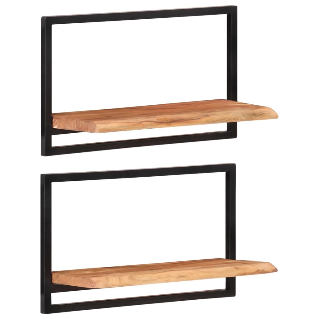 Vegghyller 2 Stk 60X25X35 Cm Heltre Akasie Og Stål