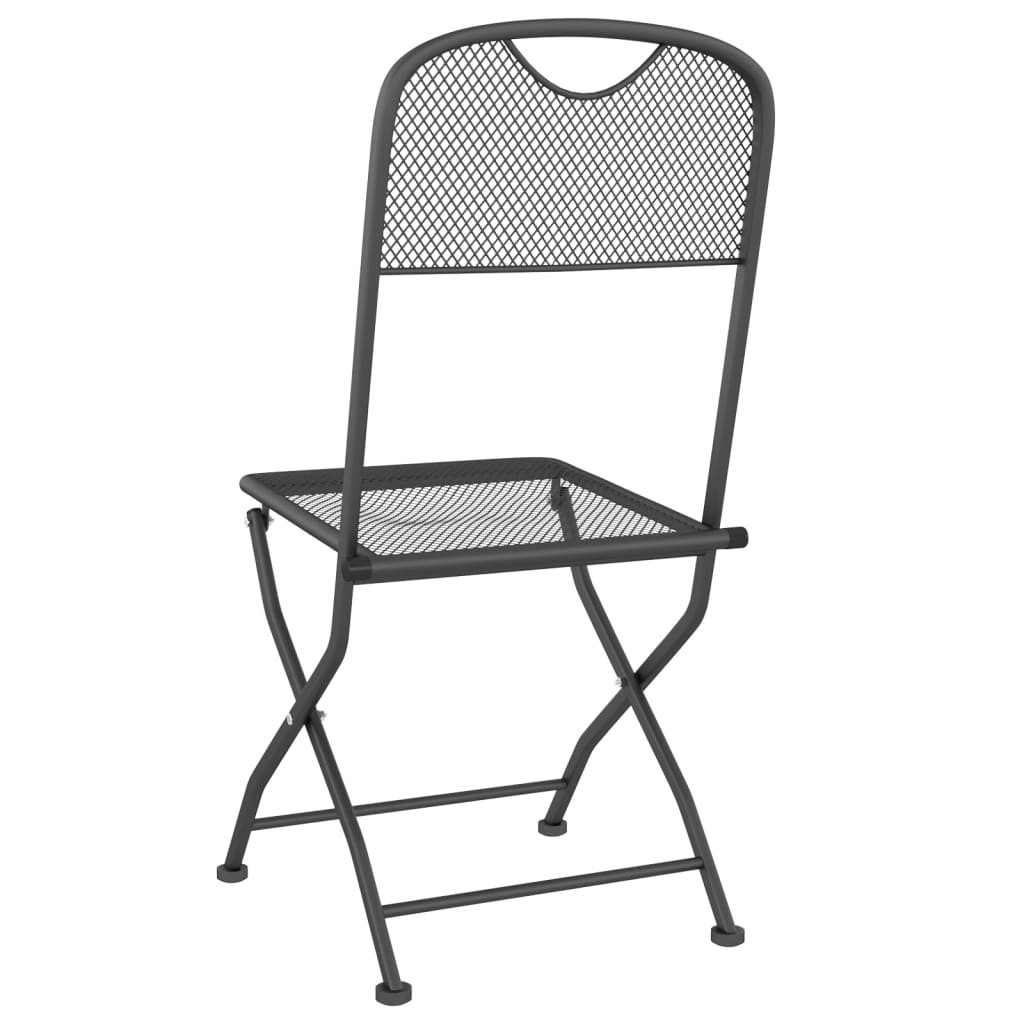Sammenleggbare Hagestoler 4 Stk Strekkmetall Netting Antrasitt