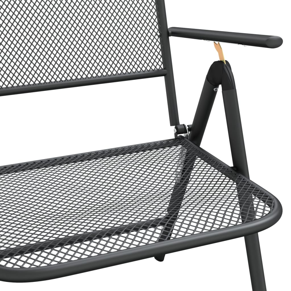Sammenleggbare Hagestoler 2 Stk Strekkmetall Netting Antrasitt