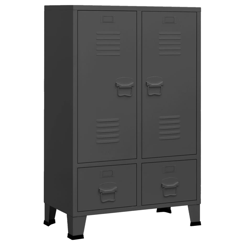 Garderobe Industriell Stil Antrasitt 67X35X107 Cm Stål