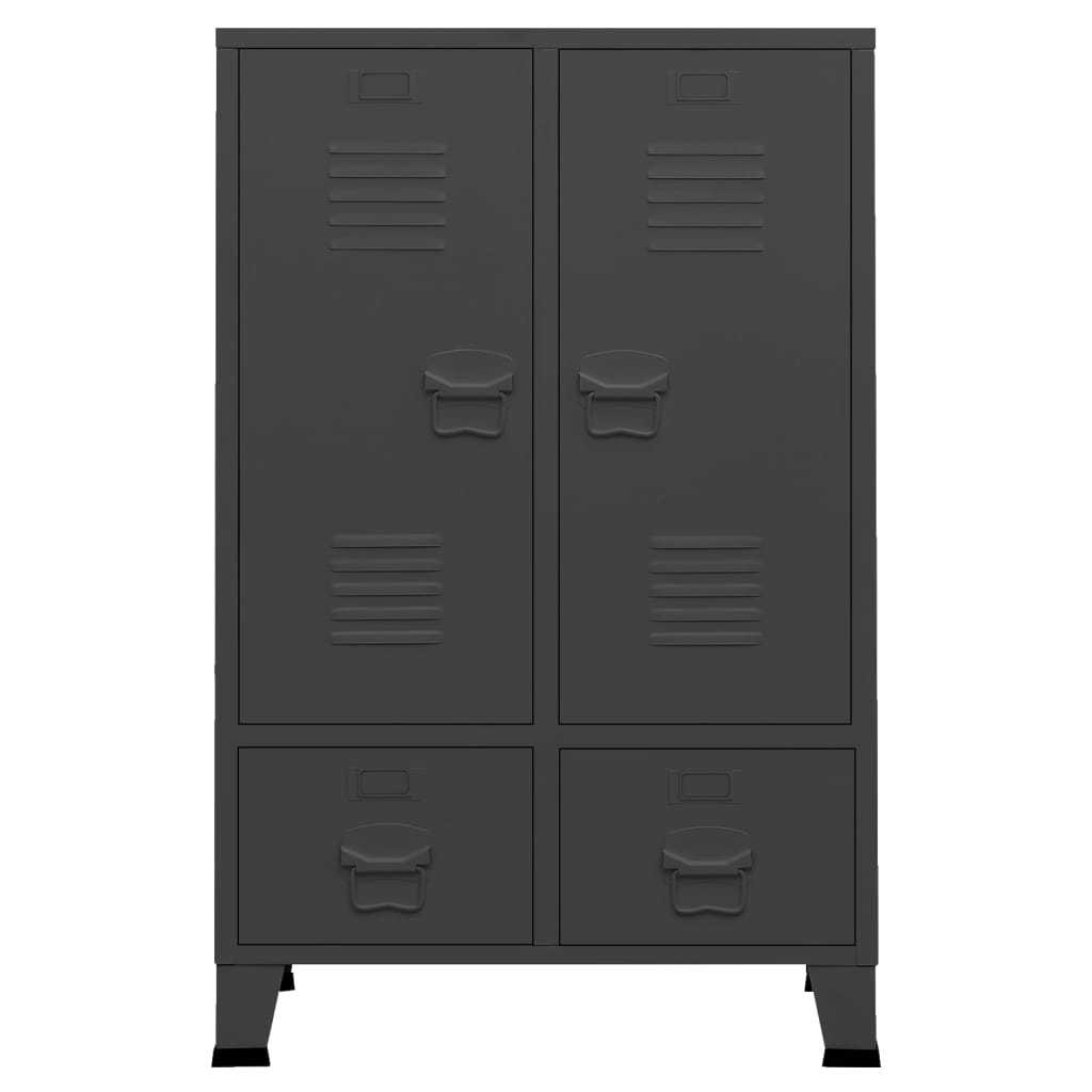 Garderobe Industriell Stil Antrasitt 67X35X107 Cm Stål