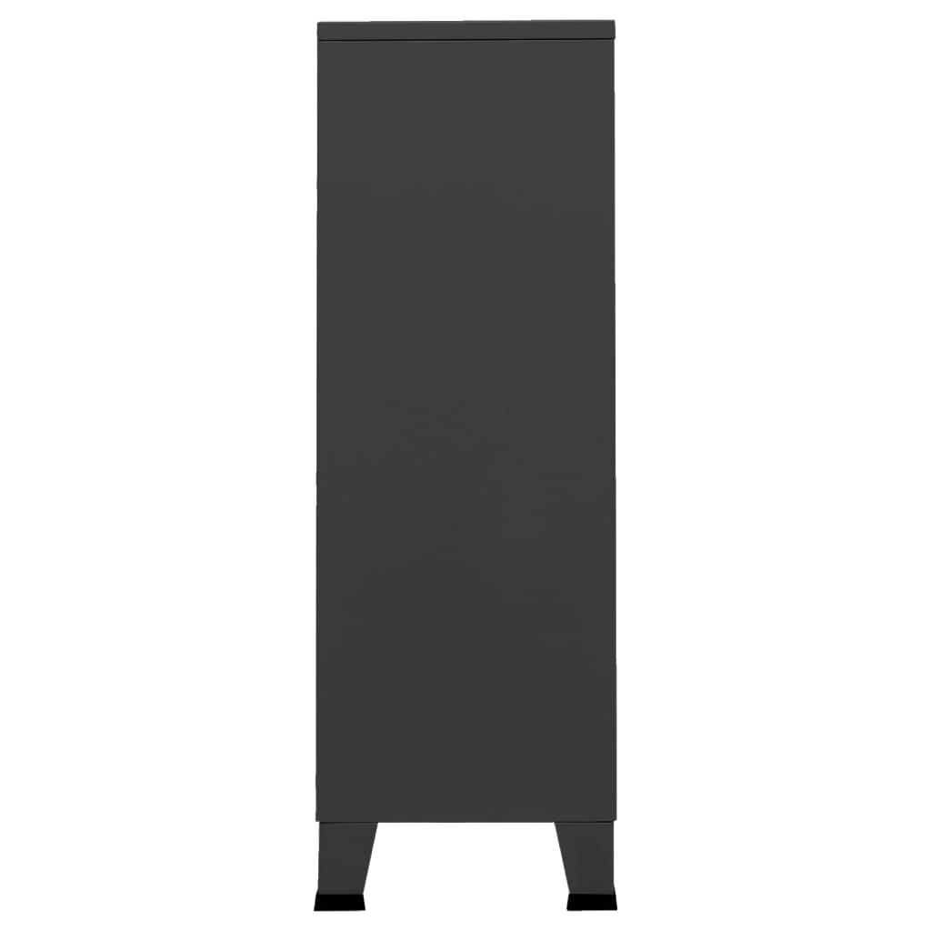 Garderobe Industriell Stil Antrasitt 67X35X107 Cm Stål