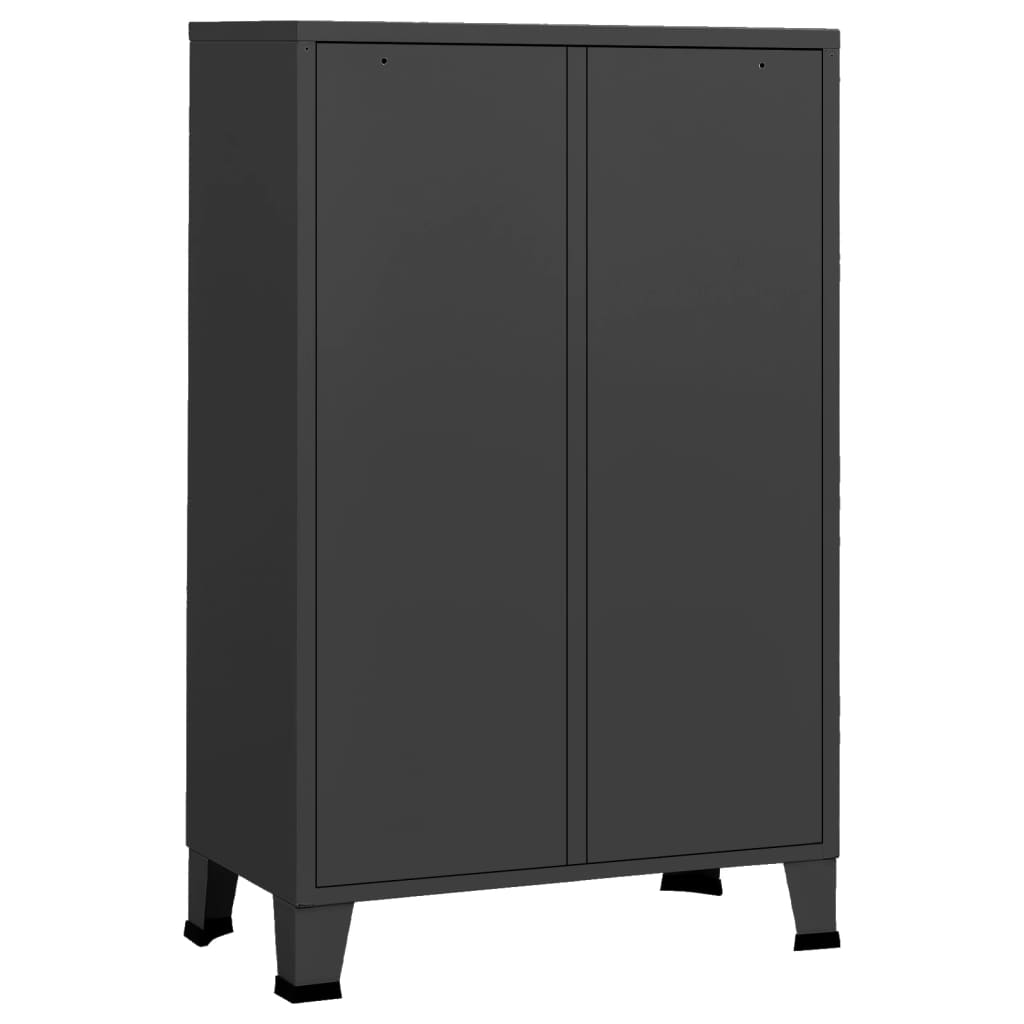 Garderobe Industriell Stil Antrasitt 67X35X107 Cm Stål