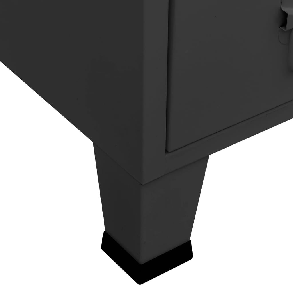 Garderobe Industriell Stil Antrasitt 67X35X107 Cm Stål