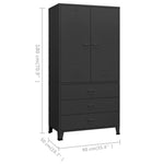 Industriell Garderobe Svart 90X50X180 Cm Metall